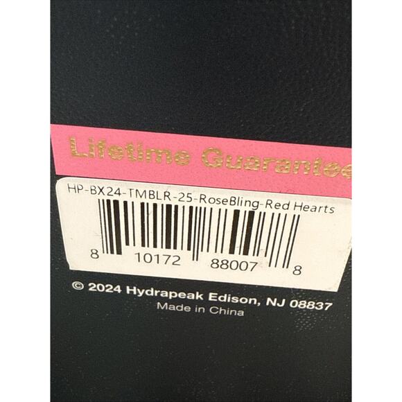 Hydrapeak Classic Journey 25oz Limited Edition Tumbler Rose Bling Red Hearts New - Picture 9 of 11